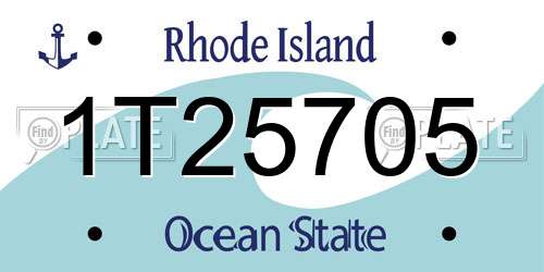 1T25705 Rhode Island License Plate