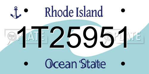 1T25951 Rhode Island License Plate