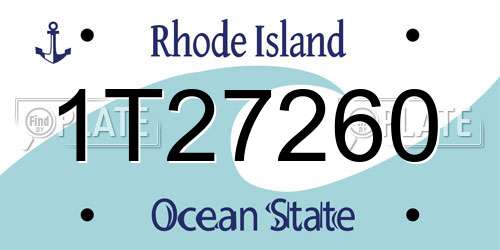 1T27260 Rhode Island License Plate