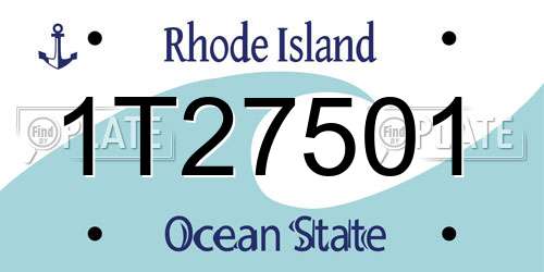 1T27501 Rhode Island License Plate