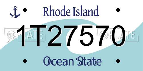 1T27570 Rhode Island License Plate