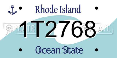 1T2768 Rhode Island License Plate