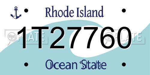 1T27760 Rhode Island License Plate