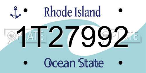 1T27992 Rhode Island License Plate