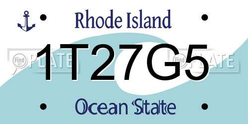 1T27G5 Rhode Island License Plate