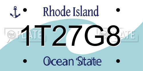1T27G8 Rhode Island License Plate