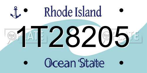 1T28205 Rhode Island License Plate