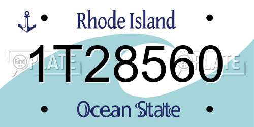 1T28560 Rhode Island License Plate