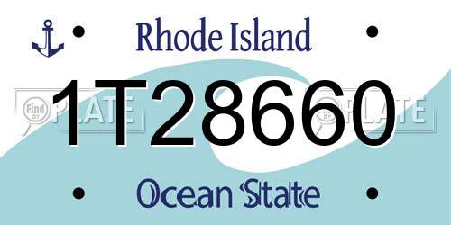 1T28660 Rhode Island License Plate