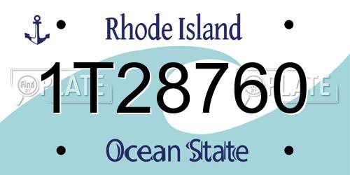 1T28760 Rhode Island License Plate