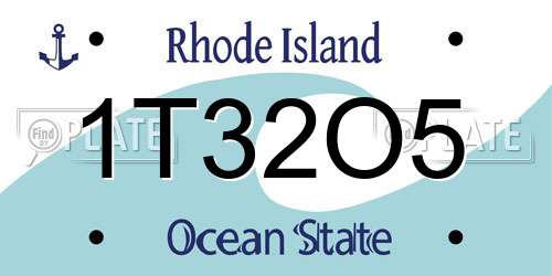 1T32O5 Rhode Island License Plate