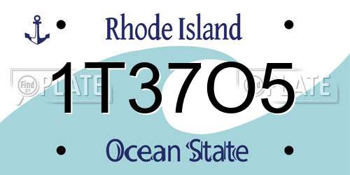 1T37O5 Rhode Island License Plate