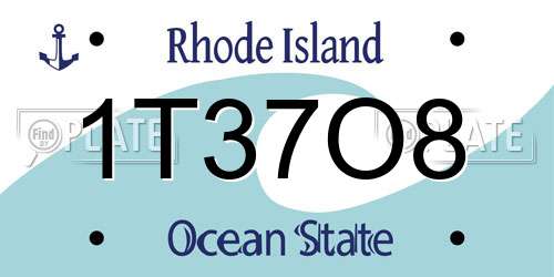 1T37O8 Rhode Island License Plate
