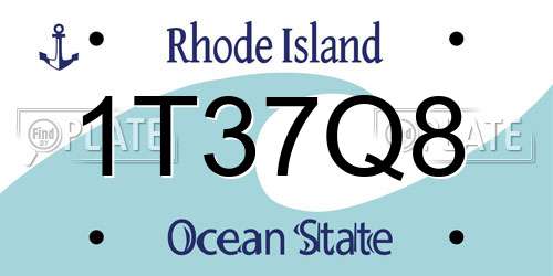 1T37Q8 Rhode Island License Plate