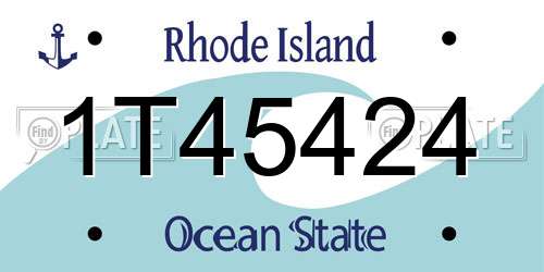 1T45424 Rhode Island License Plate