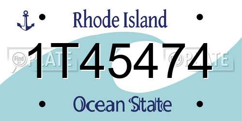 1T45474 Rhode Island License Plate