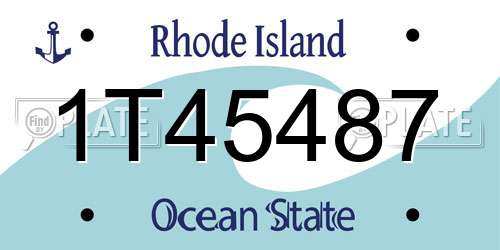 1T45487 Rhode Island License Plate