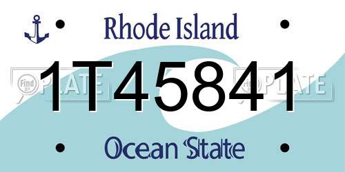 1T45841 Rhode Island License Plate