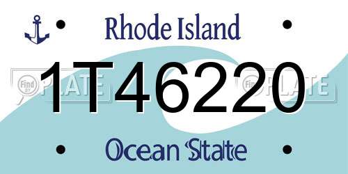 1T46220 Rhode Island License Plate