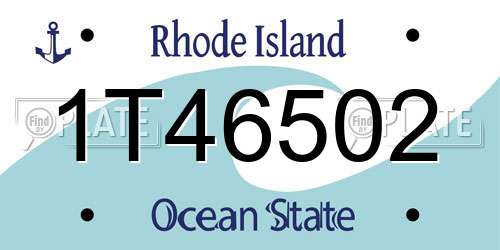 1T46502 Rhode Island License Plate