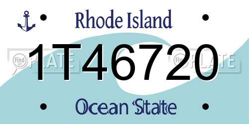 1T46720 Rhode Island License Plate