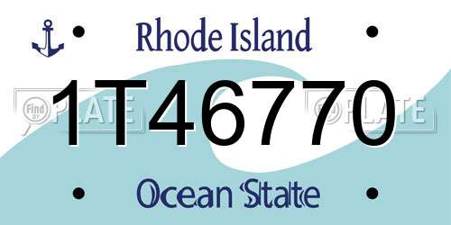 1T46770 Rhode Island License Plate