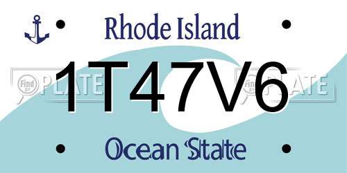 1T47V6 Rhode Island License Plate