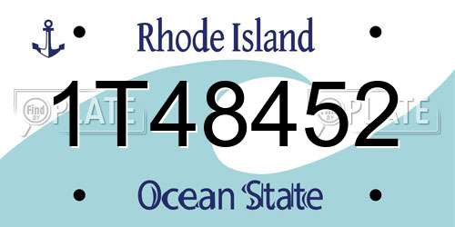 1T48452 Rhode Island License Plate