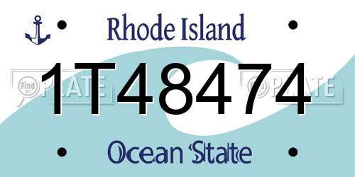 1T48474 Rhode Island License Plate