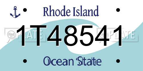 1T48541 Rhode Island License Plate