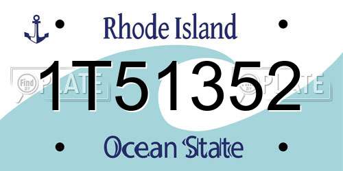 1T51352 Rhode Island License Plate