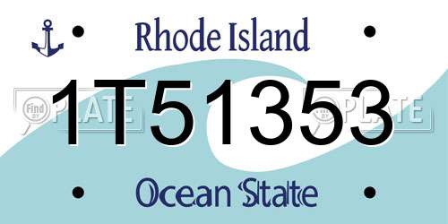 1T51353 Rhode Island License Plate
