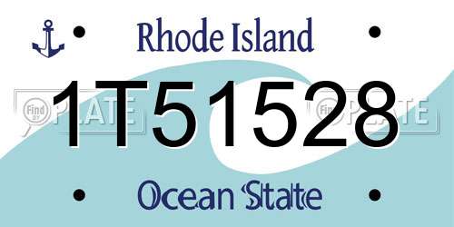 1T51528 Rhode Island License Plate