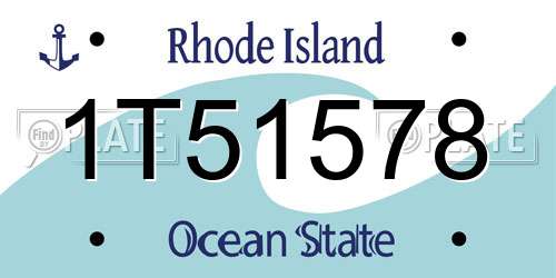 1T51578 Rhode Island License Plate