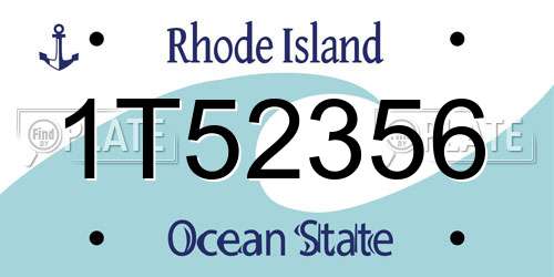 1T52356 Rhode Island License Plate