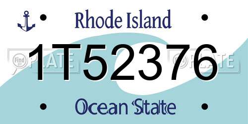 1T52376 Rhode Island License Plate