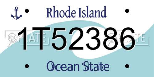 1T52386 Rhode Island License Plate