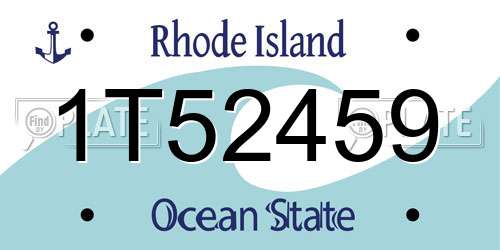 1T52459 Rhode Island License Plate