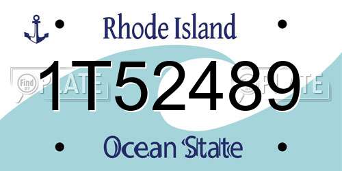 1T52489 Rhode Island License Plate