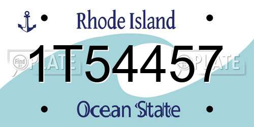 1T54457 Rhode Island License Plate