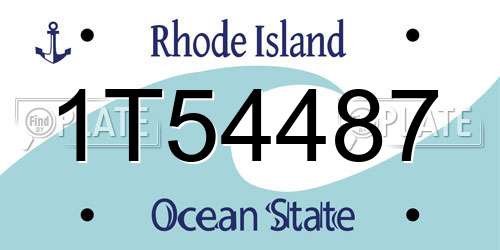 1T54487 Rhode Island License Plate