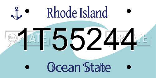 1T55244 Rhode Island License Plate