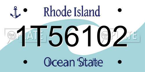 1T56102 Rhode Island License Plate