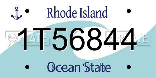 1T56844 Rhode Island License Plate