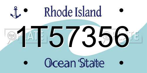 1T57356 Rhode Island License Plate