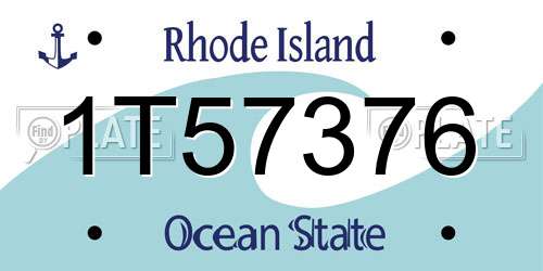 1T57376 Rhode Island License Plate