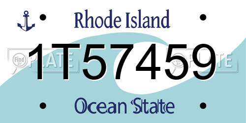 1T57459 Rhode Island License Plate