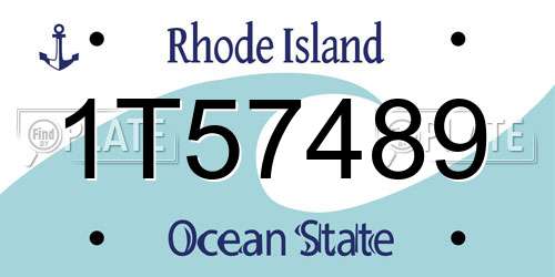 1T57489 Rhode Island License Plate