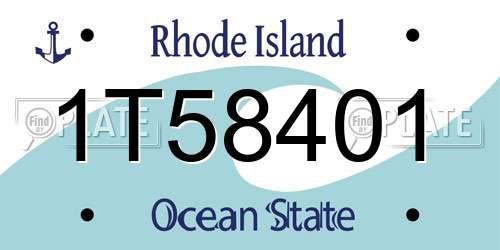 1T58401 Rhode Island License Plate
