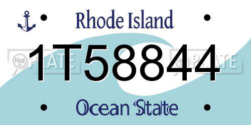 1T58844 Rhode Island License Plate